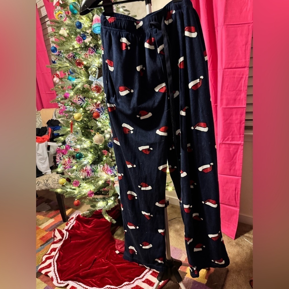 Festive Santa Hat Pajama Pants